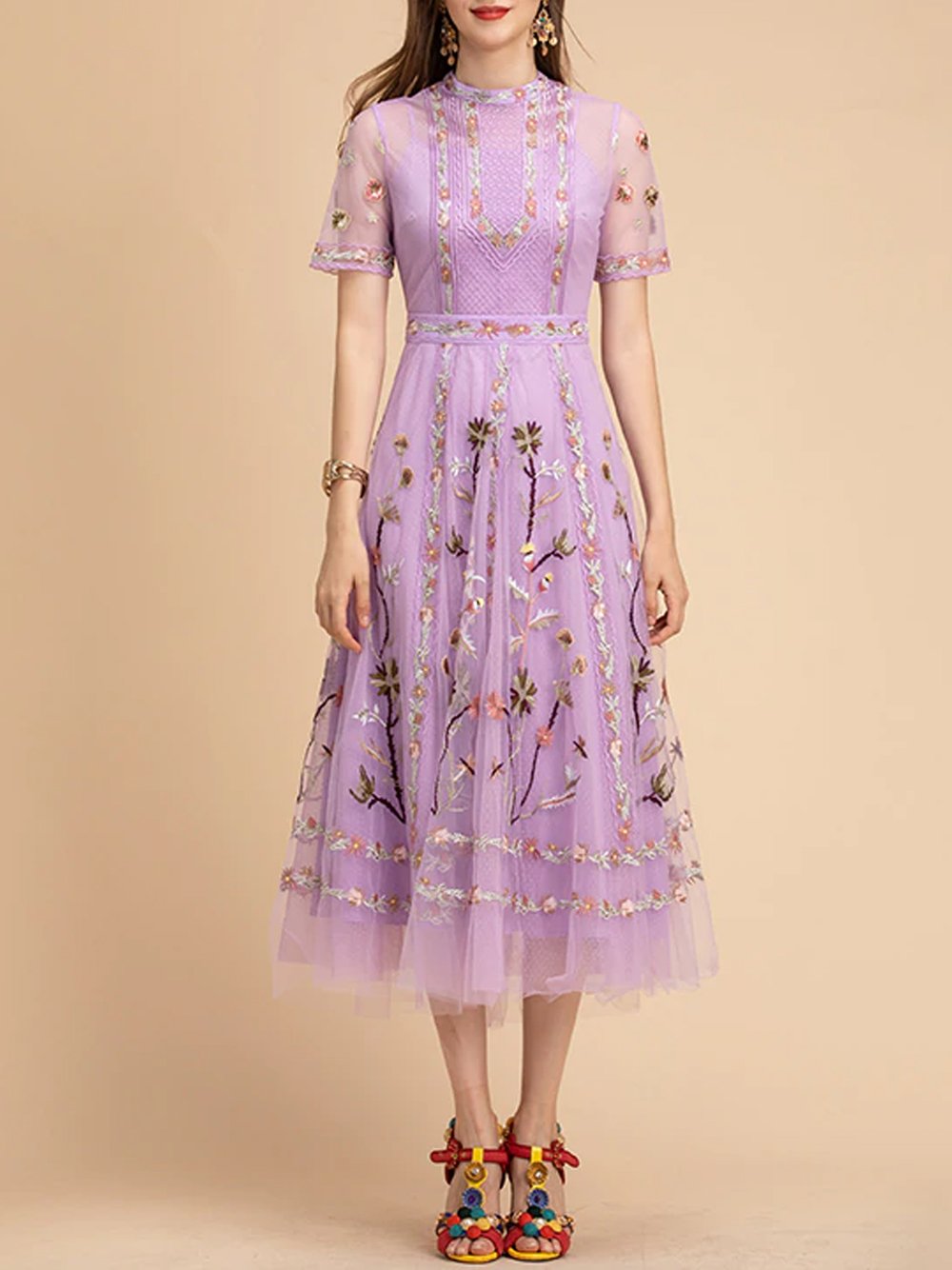 ANDEKA Embroidery Dress