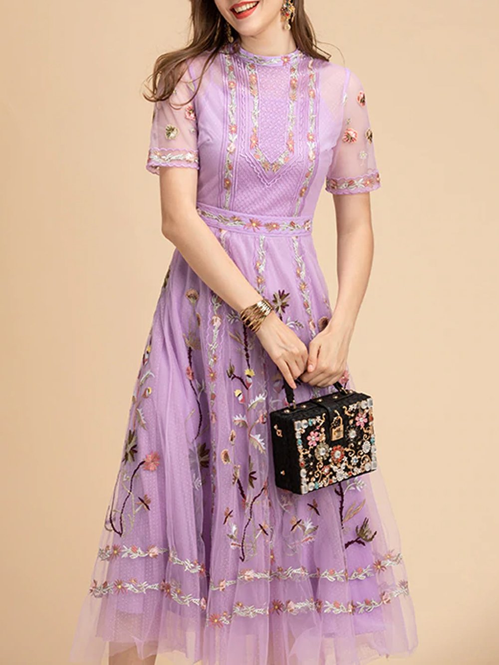ANDEKA Embroidery Dress