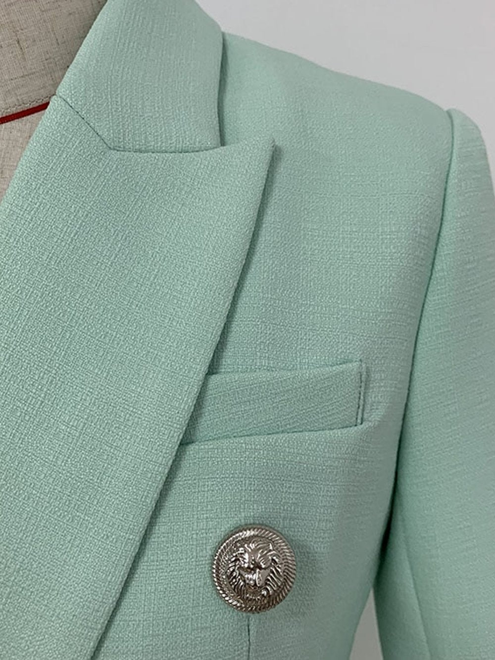 Double Breasted Blazer in Light Green
