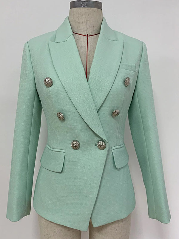 Double Breasted Blazer in Light Green