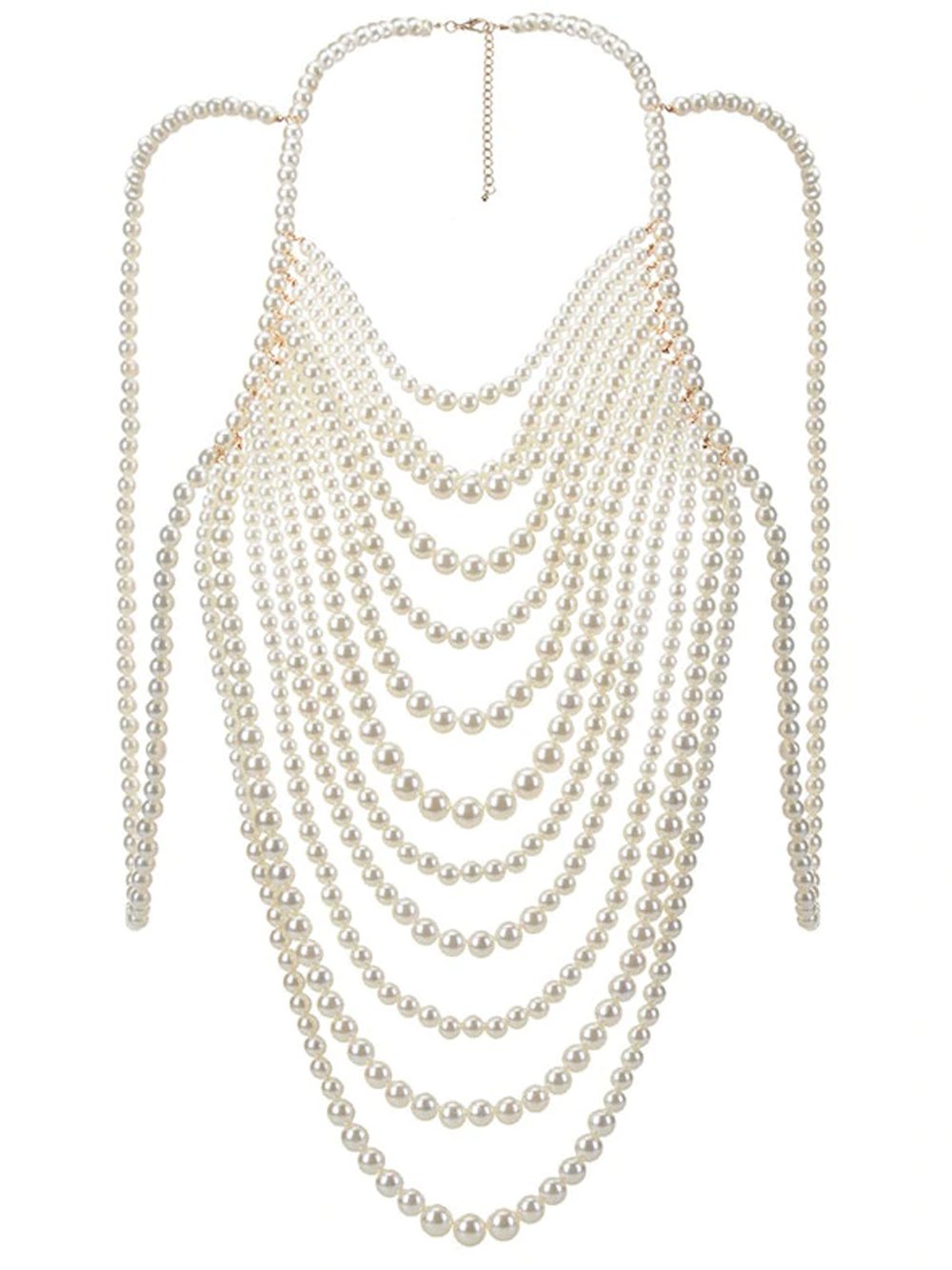 Body Chain Top & Necklace Set in White