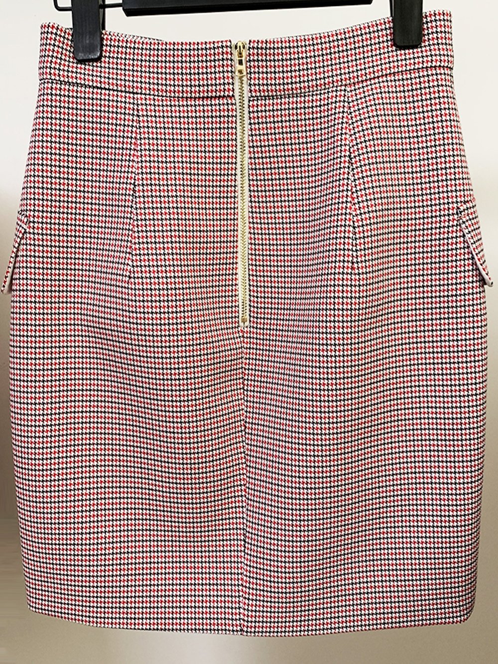 Plaid Houndstooth Mini Skirt