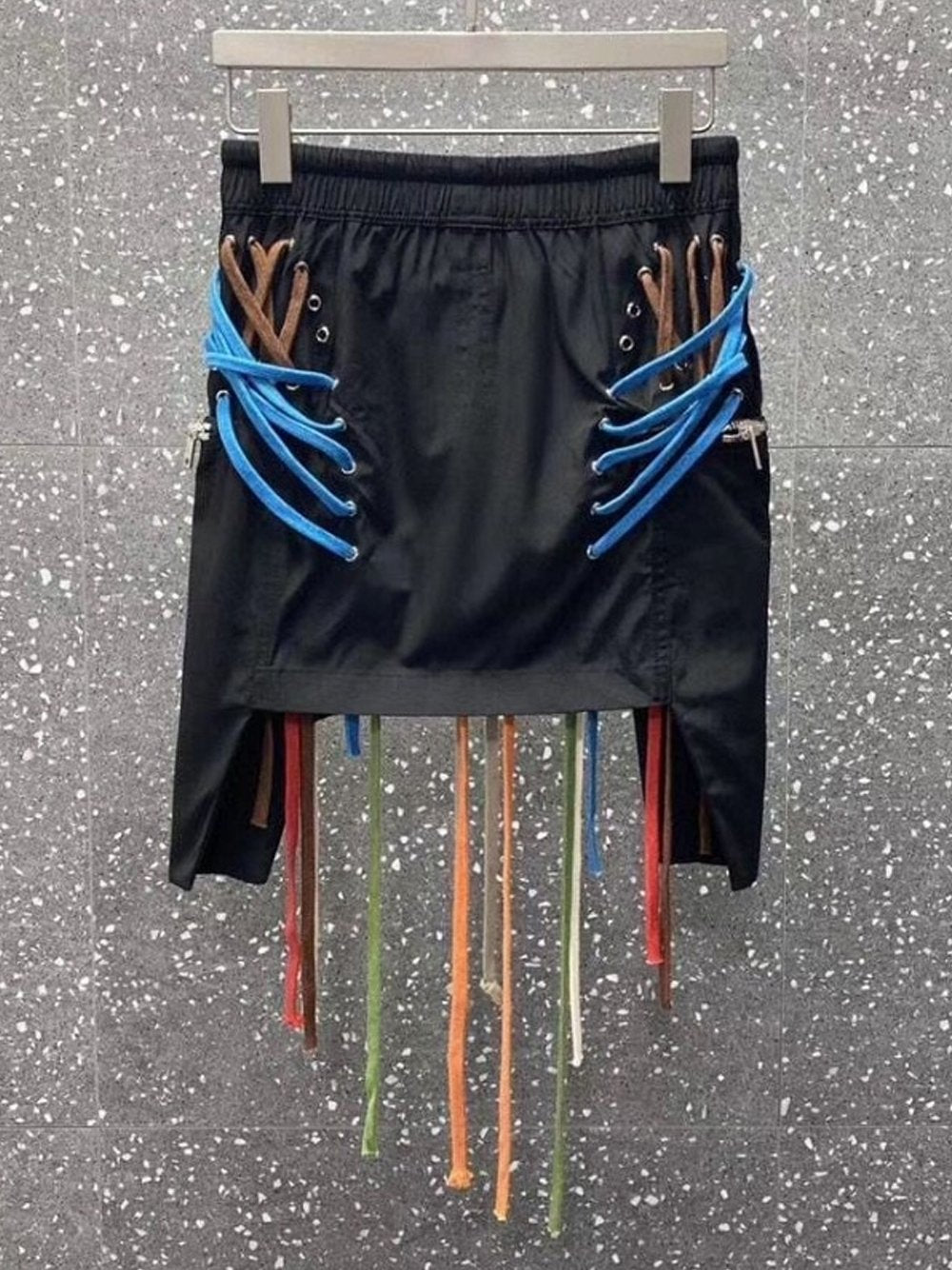 Drawstrings Mini Skirt