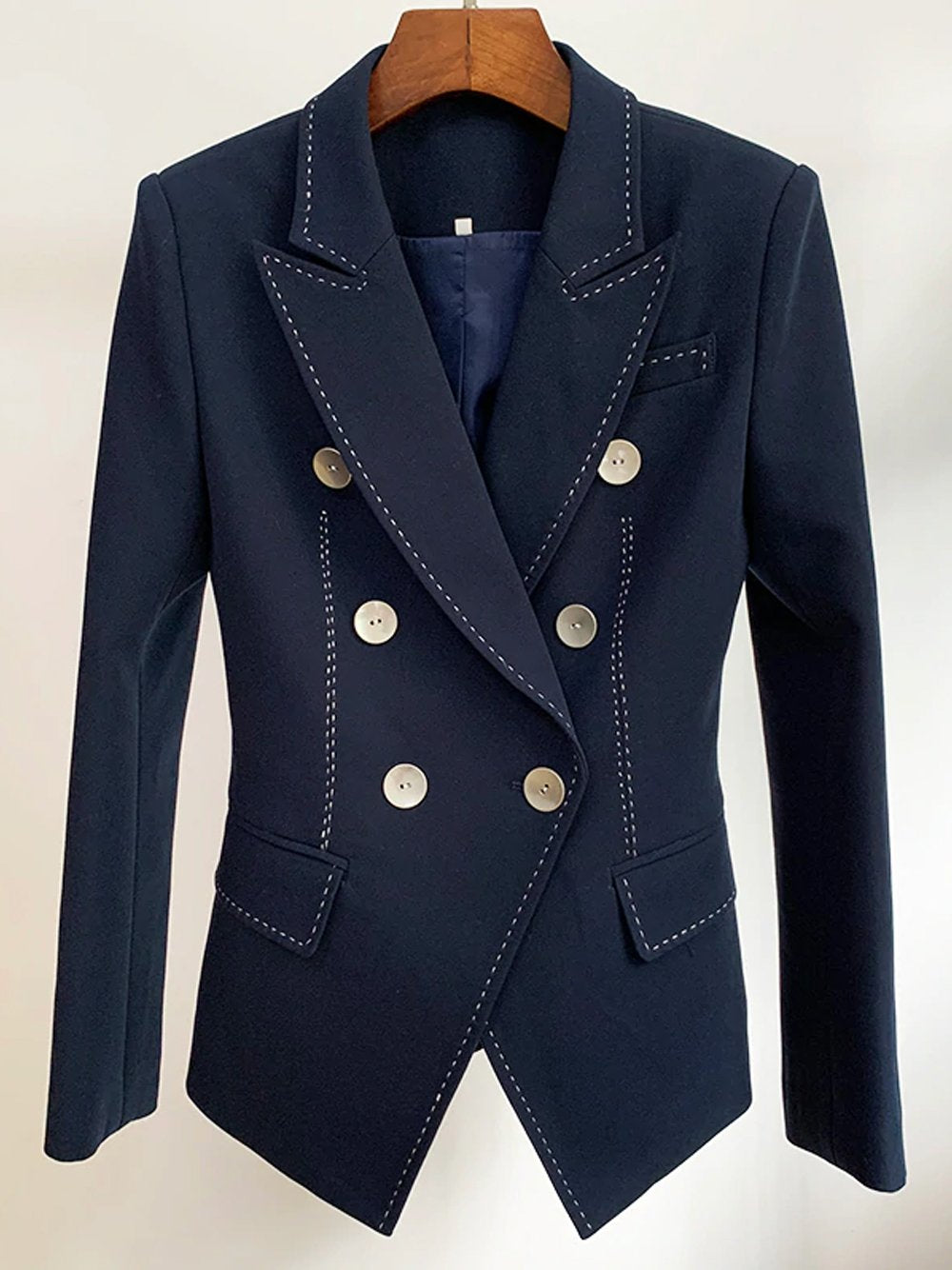 Double Breasted Contrast Blazer