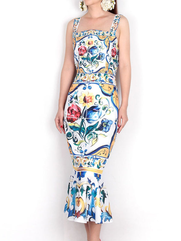 MAJOLICA Printed Midi Dress