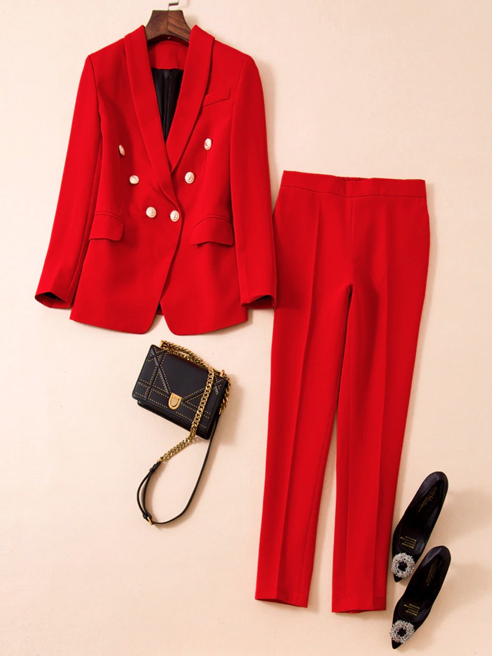 ROSSO Double Breasted Blazer & Pants Set