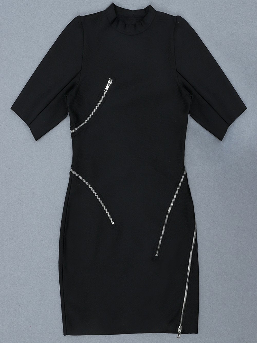TAZIA Zippers Mini Dress