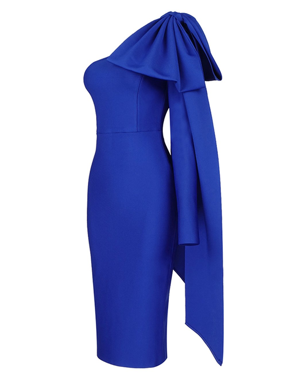 GIGI Wade One Shoulder Midi Dress in Blue