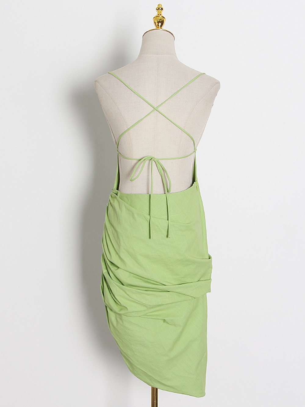 ITAEL Ruched Backless Dress