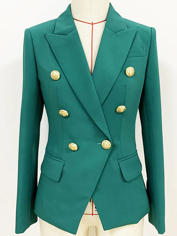 Double Breasted Blazer in Virid Green