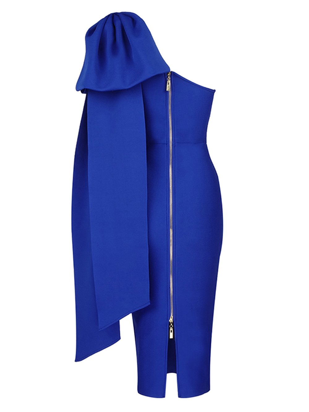 GIGI Wade One Shoulder Midi Dress in Blue