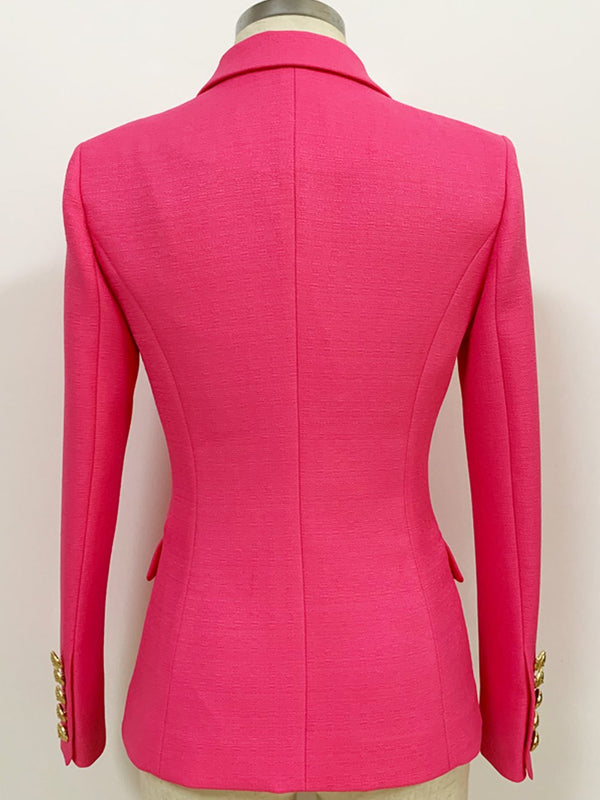 Double Breasted Fuchsia Blazer