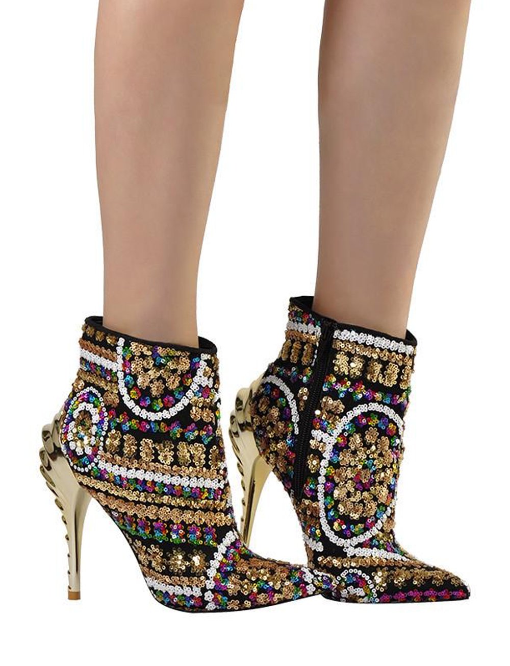 STP-UP Sequinned Ankle Boots