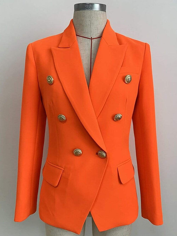 Double Breasted Blazer in Orange