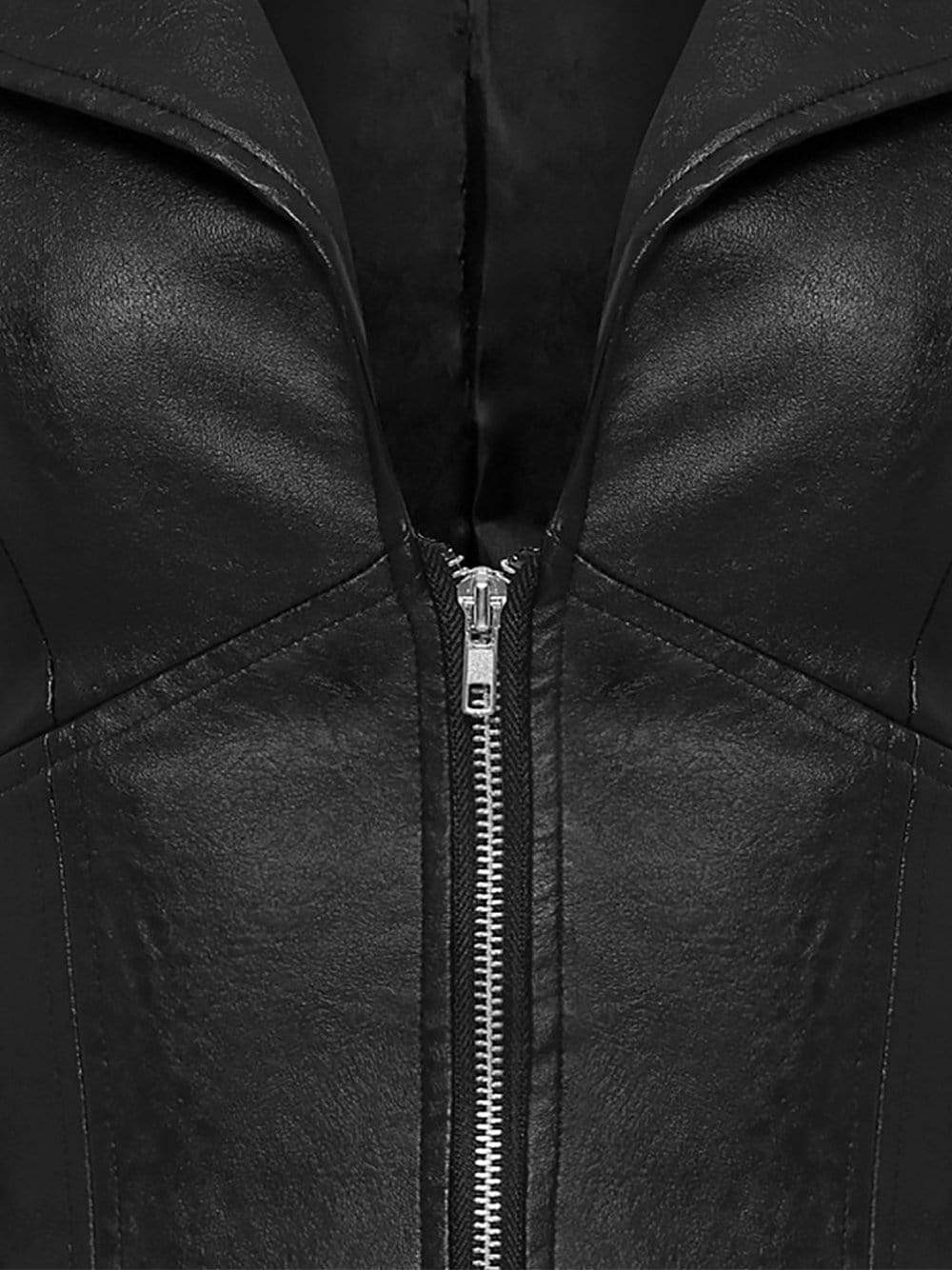 GF Faux-Leather Corset Jacket