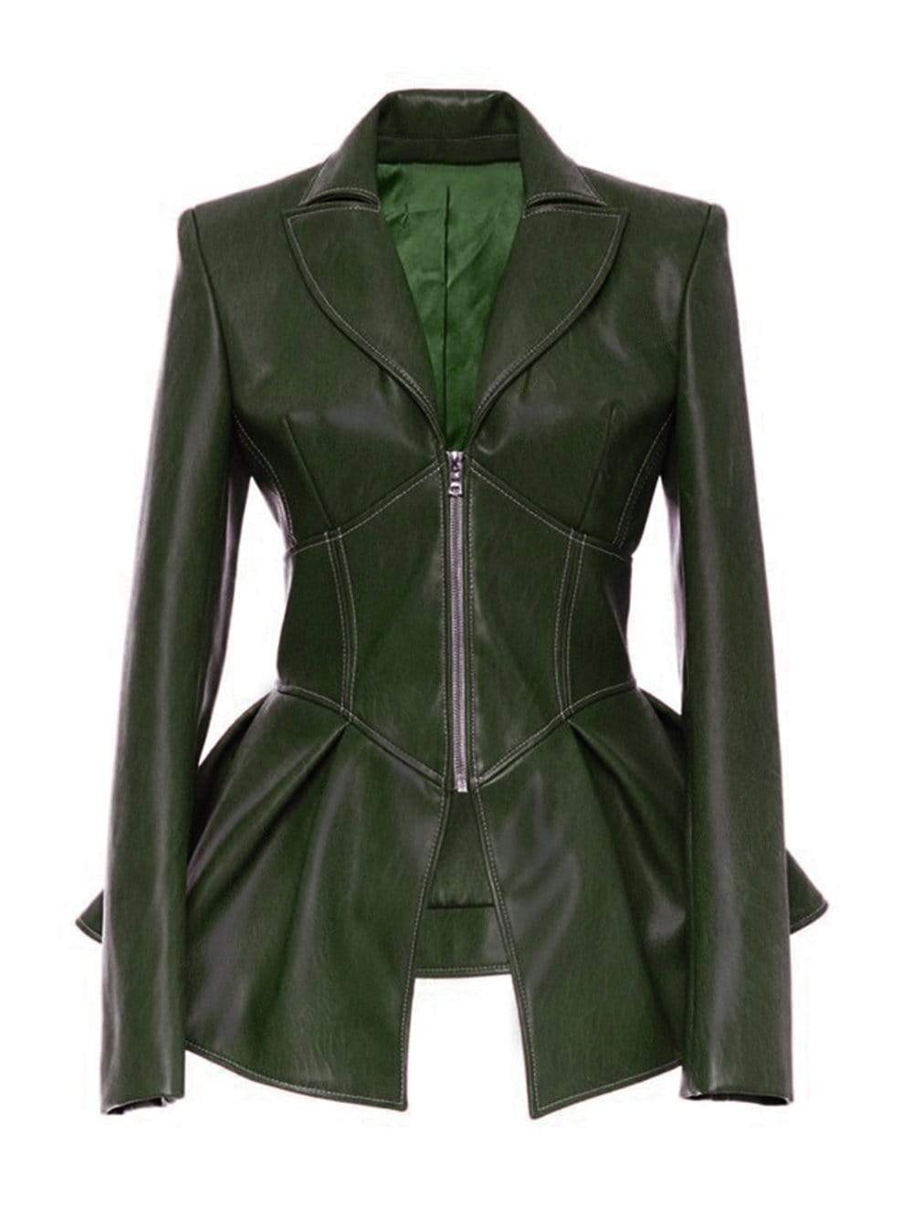 GF Faux-Leather Corset Jacket