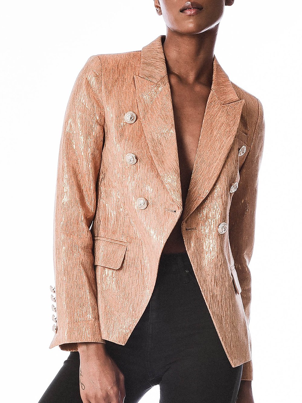 PENELOPE Double-Breasted Blazer in Gold