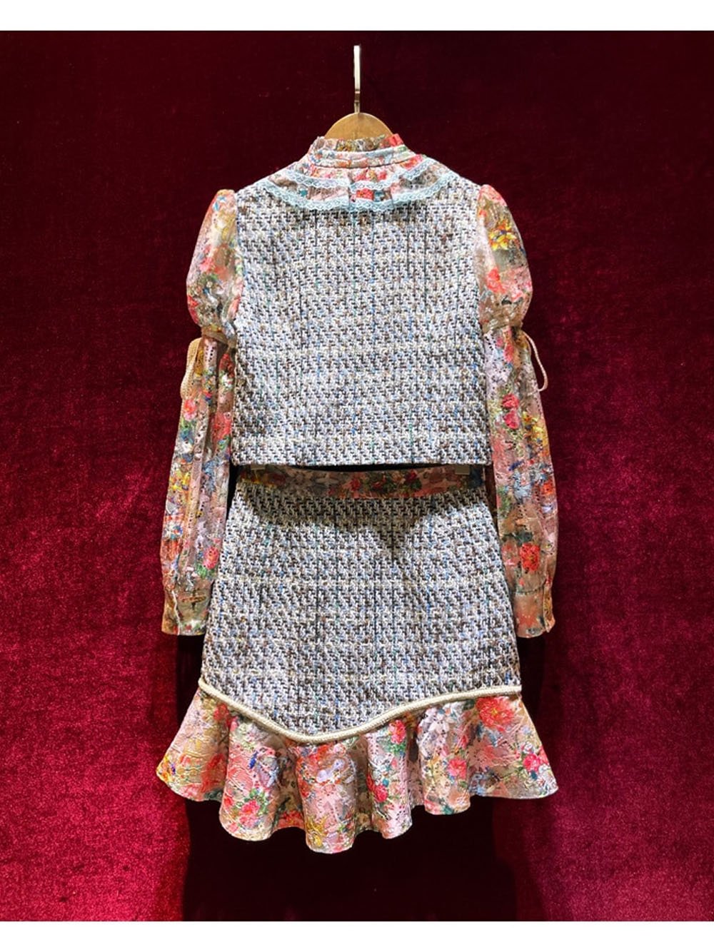 PERLA Tweed Top & Skirt Set