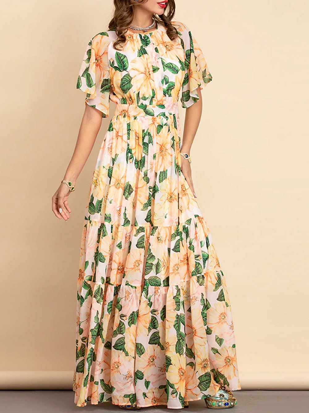 DICKA Floral Maxi Dress