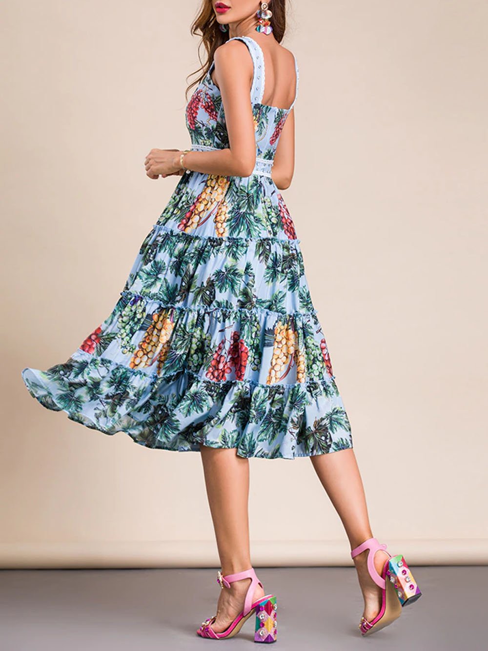 ROCKIA Floral Midi Dress