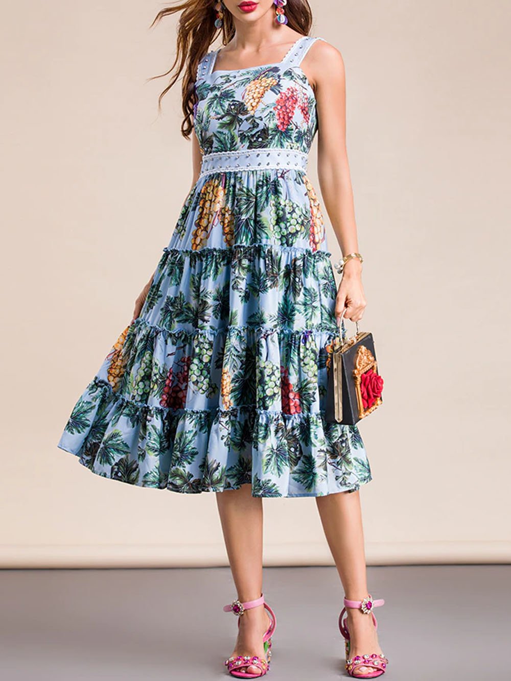 ROCKIA Floral Midi Dress