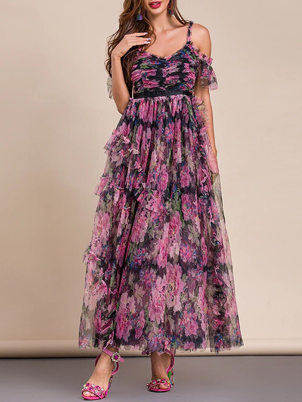 VIOLETA Floral Maxi Dress
