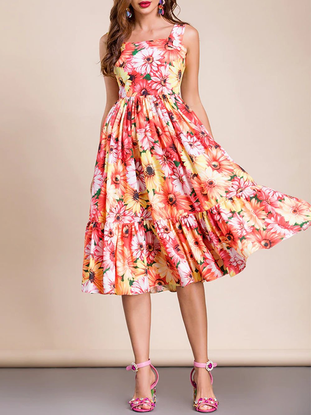 FANNE Floral Midi Dress