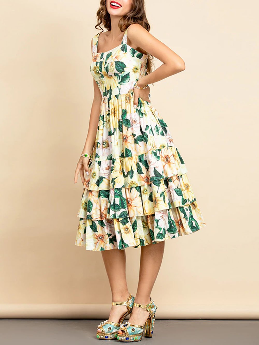 ZUMMA Floral Midi Dress