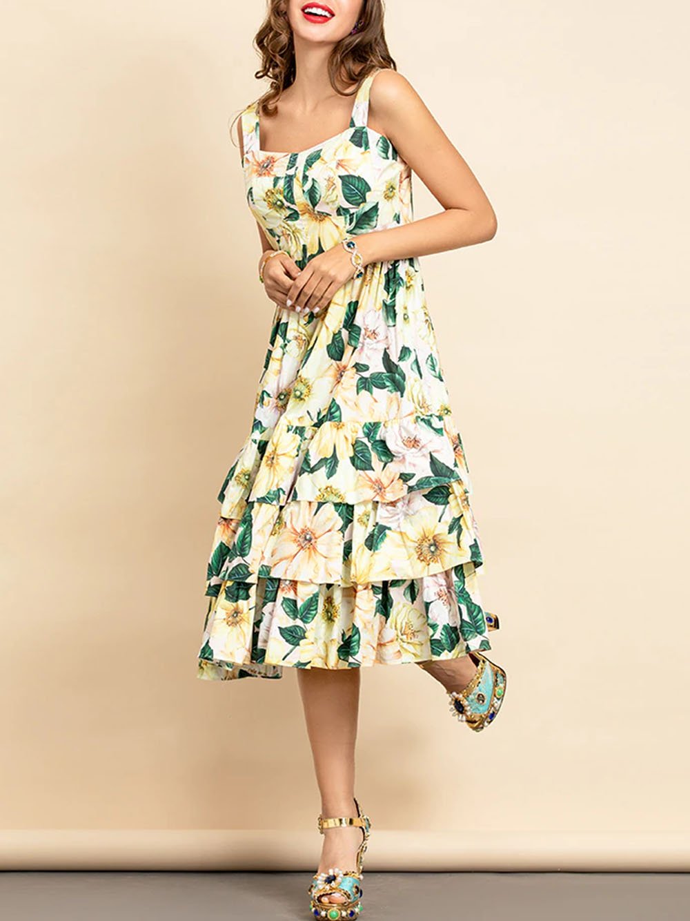 ZUMMA Floral Midi Dress