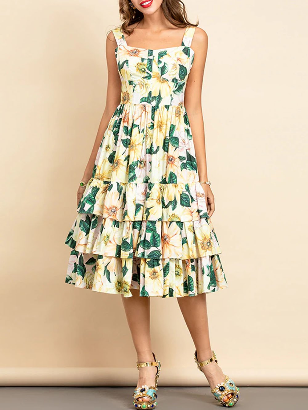 ZUMMA Floral Midi Dress