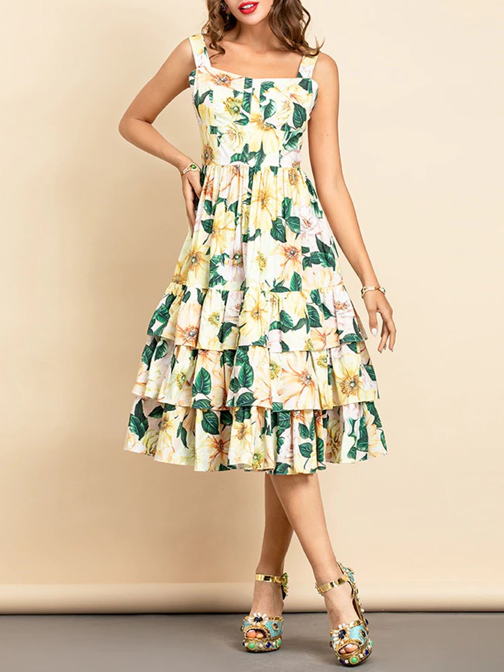 ZUMMA Floral Midi Dress