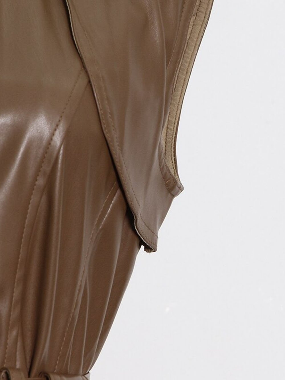 HERANE Leather Midi Dress