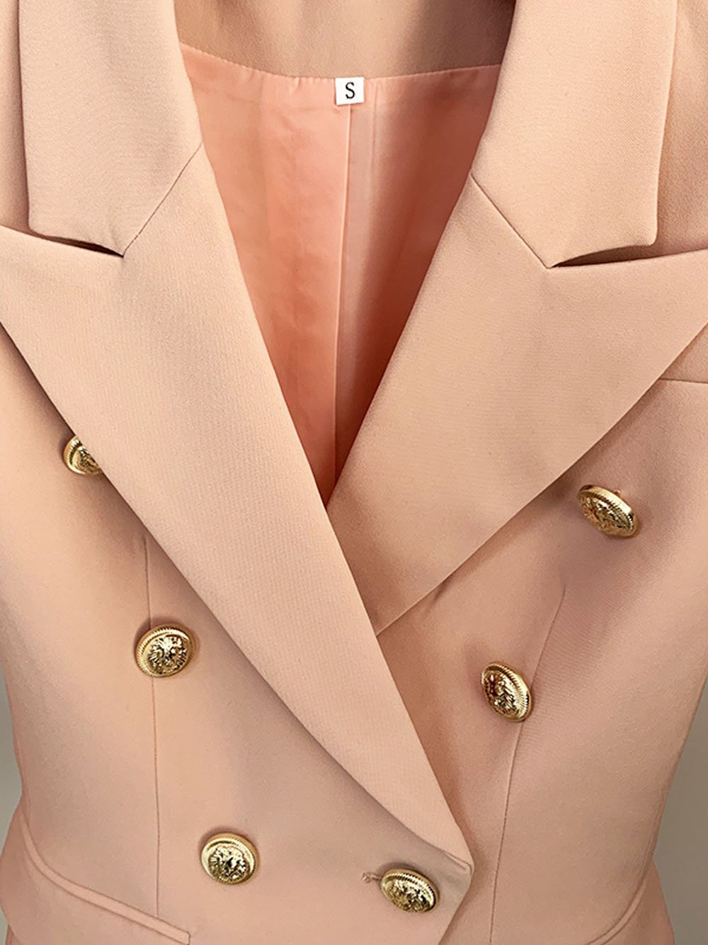 Double Breasted Blazer in Nude