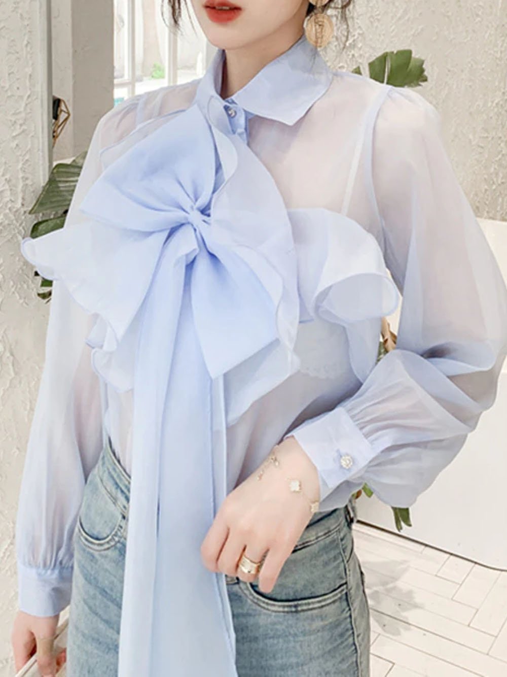 ALMA Bowknot Perspective Blouse