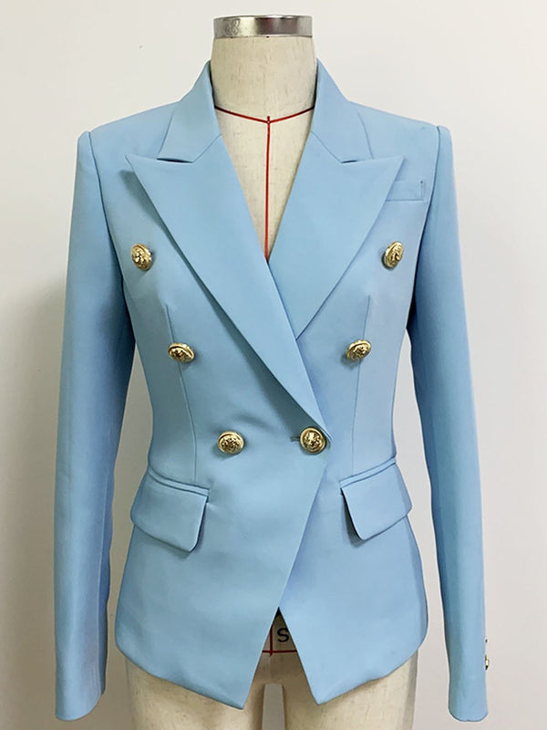 Double Breasted Light Blue Blazer