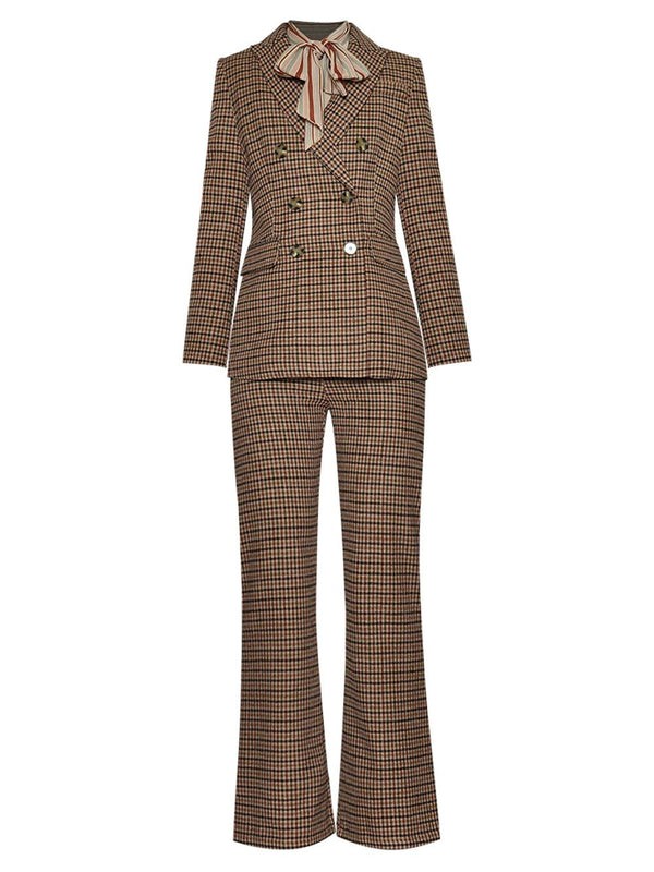 Double breasted Houndstooth Pantsuit