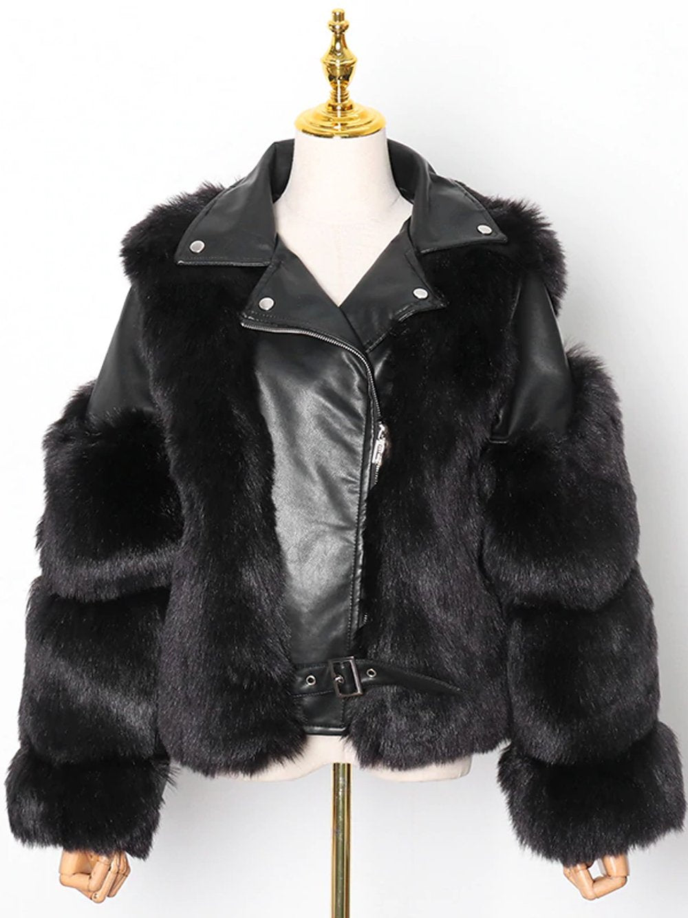 Faux Leather & Fur Jacket