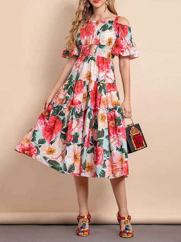 CLARA Floral Midi Dress