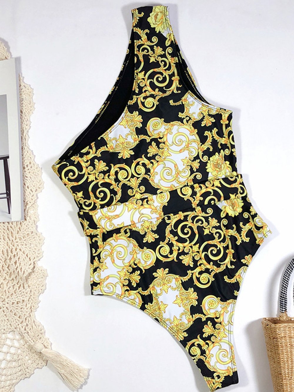 GF Floral One-Piece Belted Swimsuit