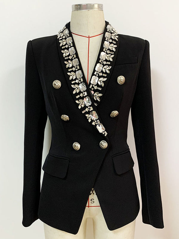 Beading Double Breasted Blazer