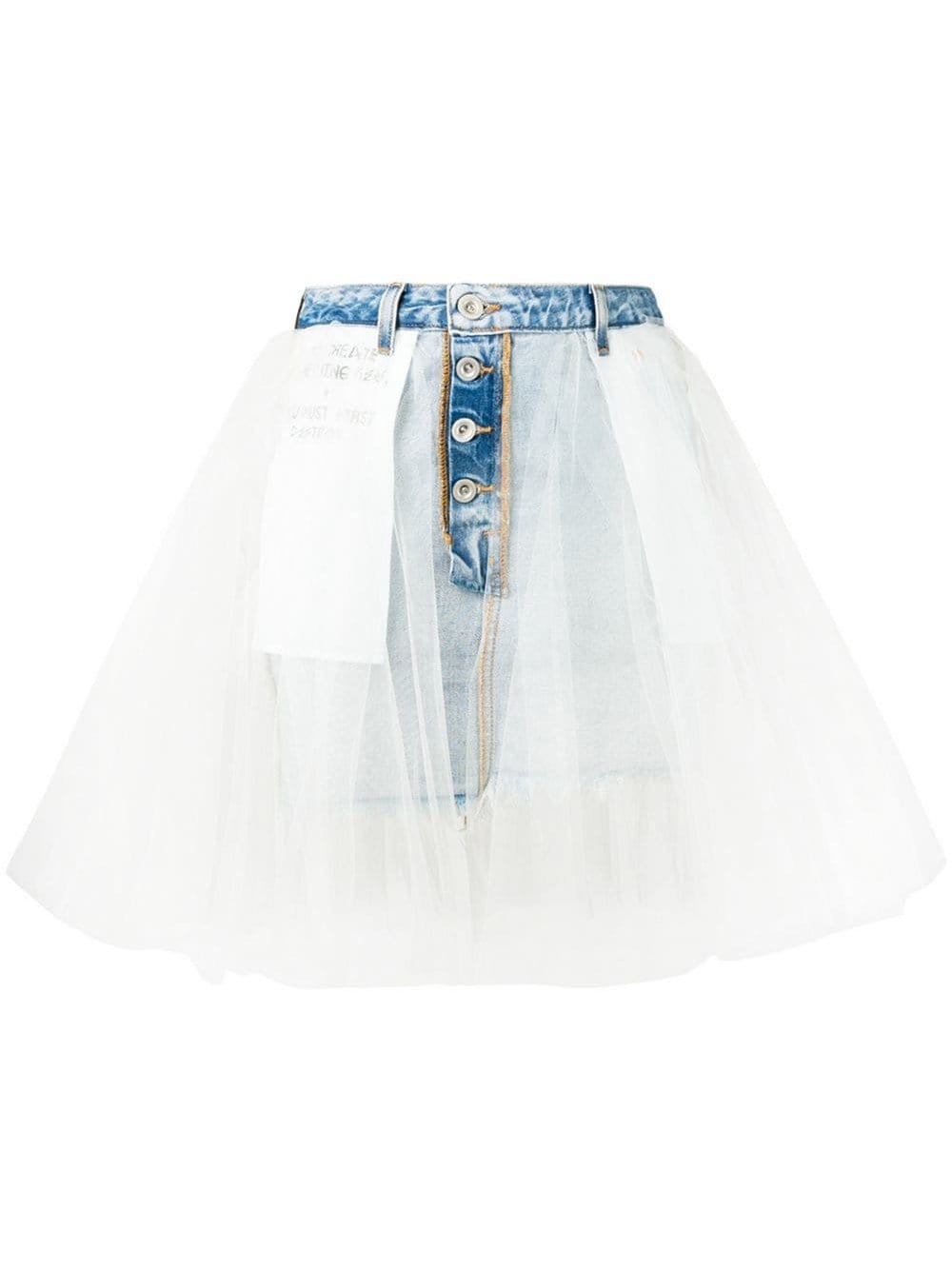 LILIAN Tulle Mini Skirt in White