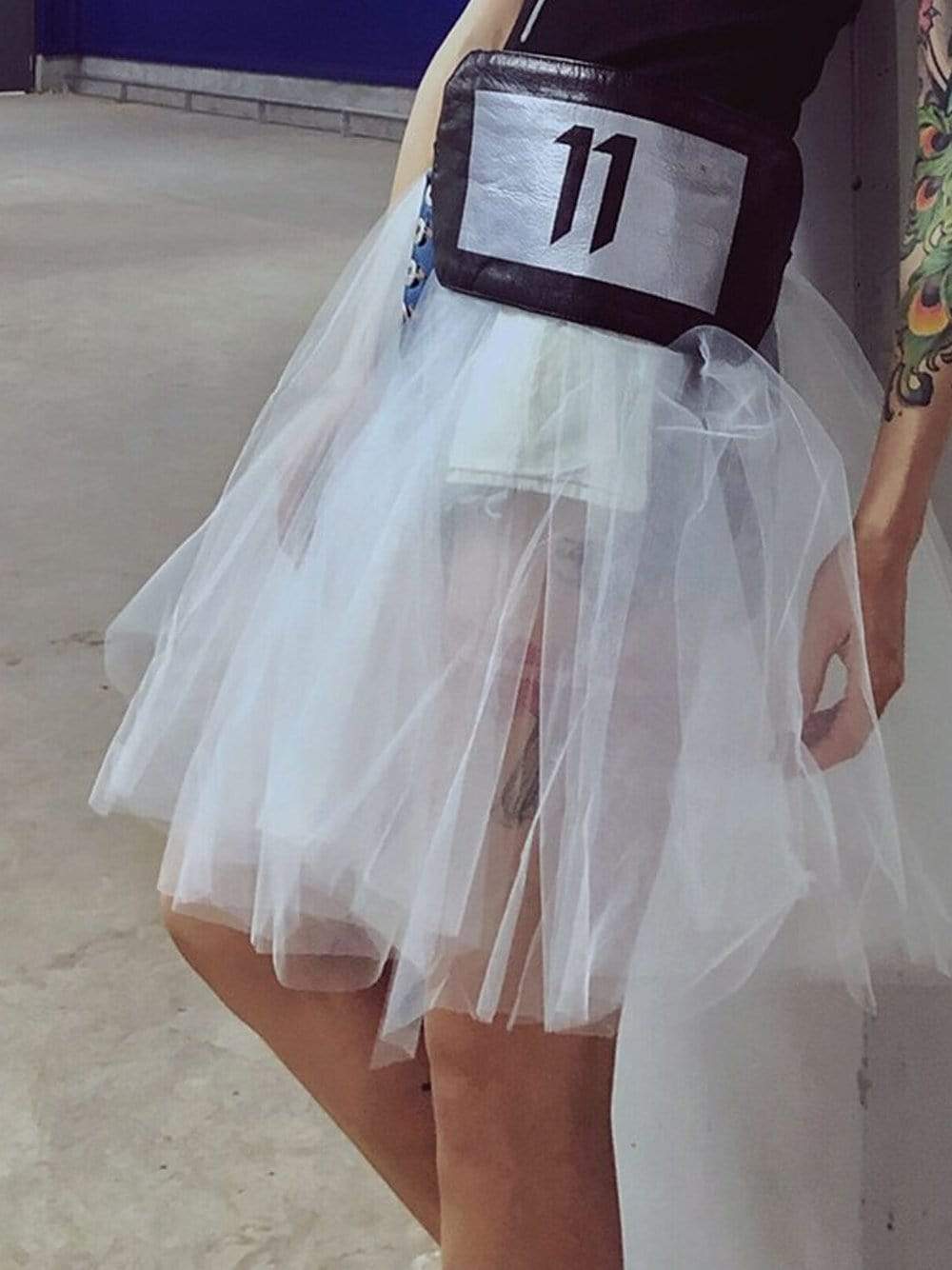 LILIAN Tulle Mini Skirt in White
