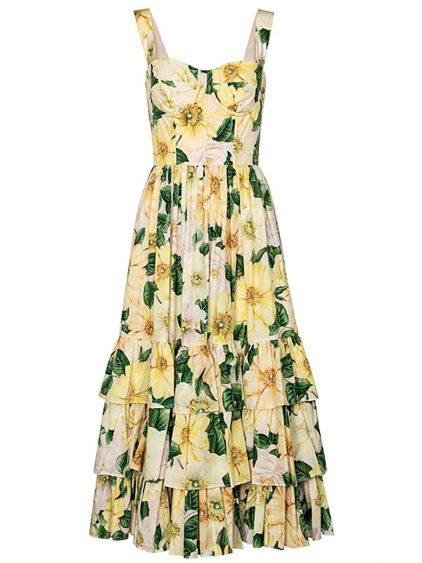 LARETTA Floral Midi Dress