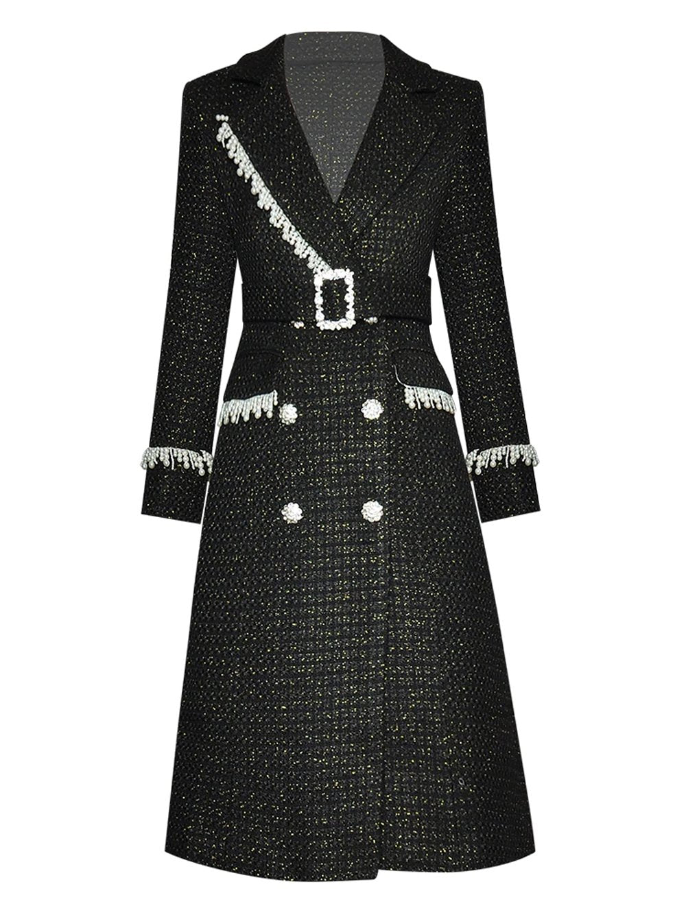 Beaded Double breasted Overcoat