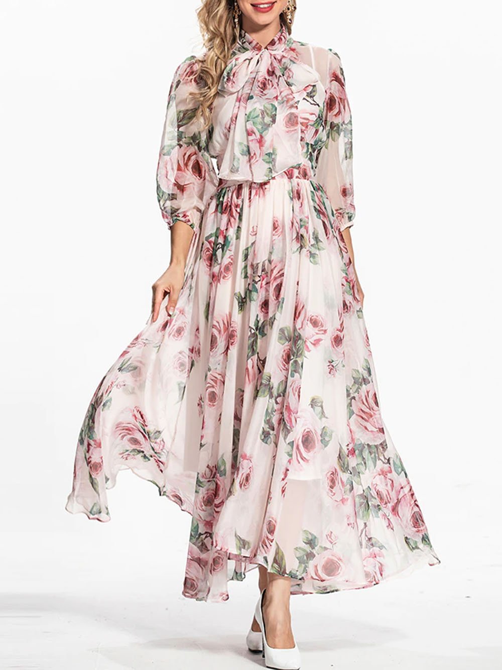 DAMASIA Floral Maxi Dress
