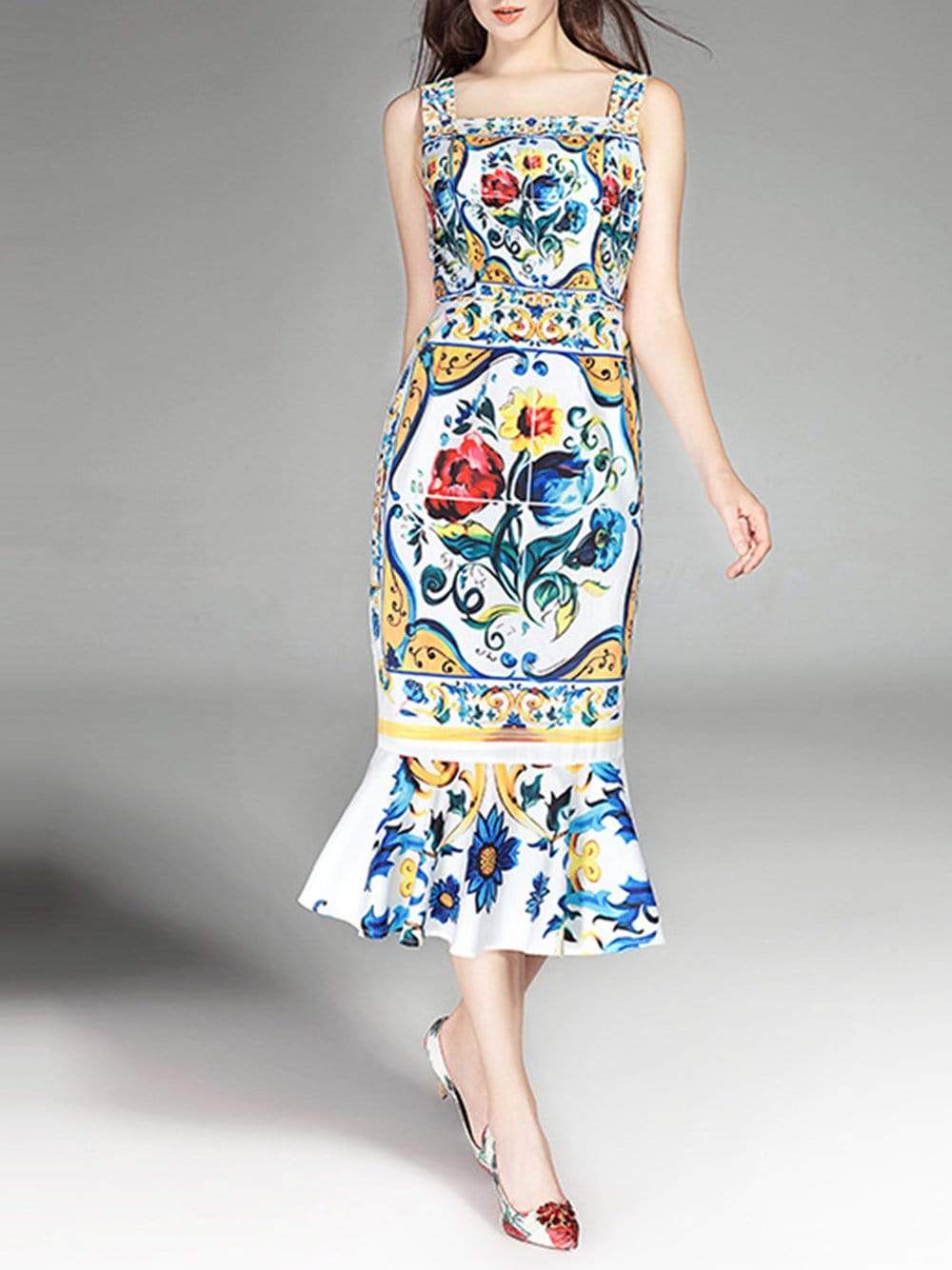 MAJOLICA Printed Midi Dress