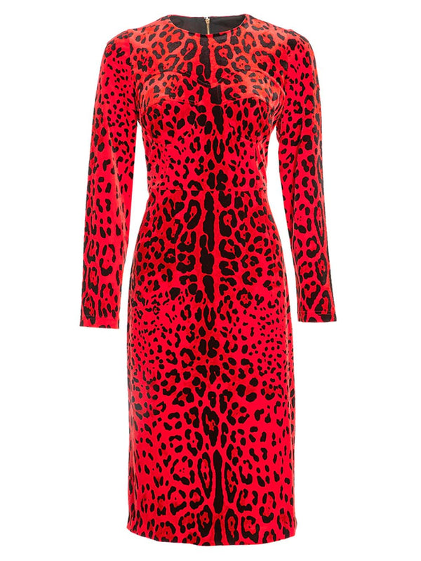 ELOISE Leopard Midi Dress