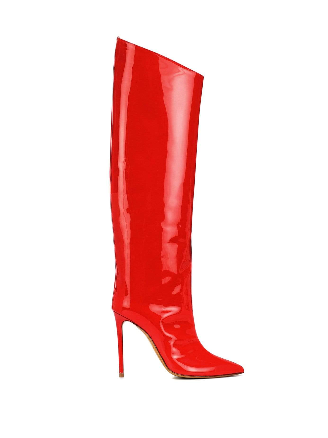 Patent Leather Boots in Red