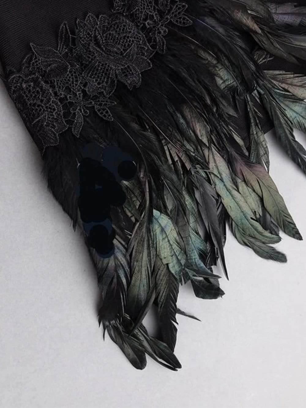 GEMINI Strapless Feathered Dress
