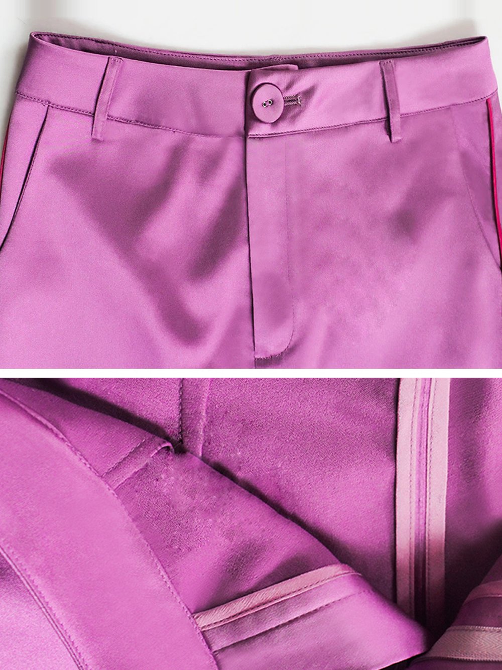 GF Double-breasted Satin Blazer + Pants Matching Set in Pink